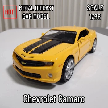 1:36 Chevrolet Camaro Replica Metal Car Model Scale Diecast Vehicle Collection Начало Интериор Декор Подарък Kid Boy Toy