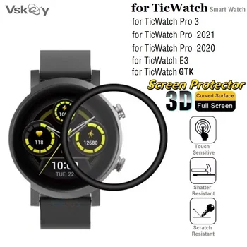 10PCS 3D мек екран протектор за TicWatch E3 GTK GTA TicWatch Pro 3 Smart Watch пълен капак против надраскване защитно фолио
