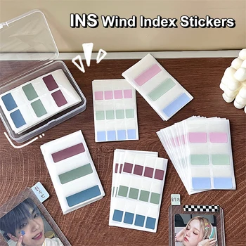 10PCS Morandi цвят сладък DIY фото карта ръкав стикери Индексни етикети Цветни стикери Корейски стил отметки Лепкави бележки