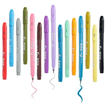15Piece знак четка писалки водна основа дневник писалка набор разнообразни цветове четка върха писалки
