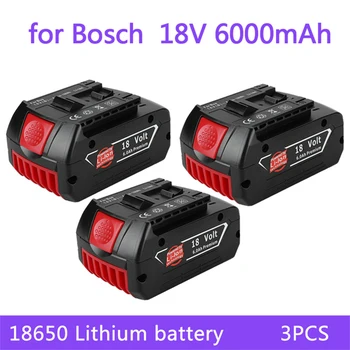 18V батерия 6.0Ah за Bosch Електрическа бормашина 18V акумулаторна литиево-йонна батерия BAT609, BAT609G, BAT618, BAT618G, BAT614 + 1Charger