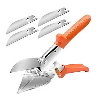 1Set многоъгълни ножици с регулируеми на 45-135 градуса, многофункционални ножици за канали оранжеви стоманени ножици