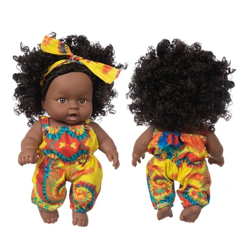 2021 Костюм Ново бебе Африкански кукли Поп Прероден Силико Bathrobre Vny 20cm Роден Poupee Boneca бебе мека играчка момиче Todder
