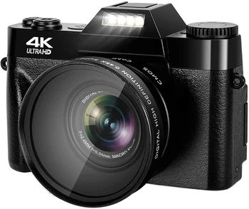 2024 Цифрова снимка HD камера Vlogging видеокамера за Tiktok Youtube WIFI уеб камера широкоъгълен 4K цифрово увеличение фотография флип