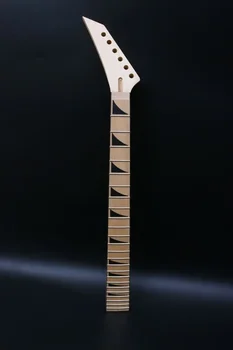 24 Fret електрическа китара врата кленова китара главата fretboard за китара части обърната глава черен триъгълник инкрустация болт на петата
