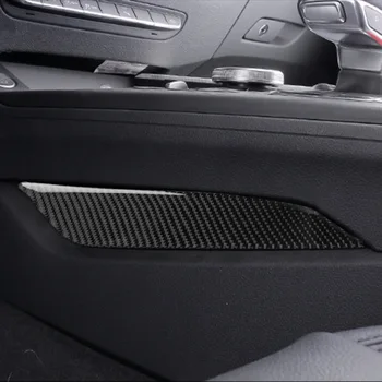 2pcs кола въглеродни влакна кола интериор център скоростна кутия смяна контролен панел стабилна страничен капак стикер тапицерия за Audi A4 B9 2016-2021
