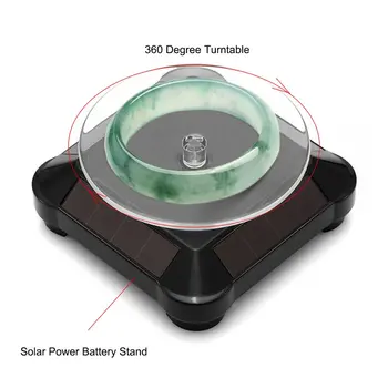 360 градуса въртяща се стойка за дисплей Захранване от слънчева енергия или батерия Watch Ring Колиета Държач за стойка за бижута