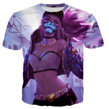 3D League of Legends KDA Printed T-shirt Мъжка дамска мода Casual Youth Fitness Облекло Суитчър Street Hip Hop TopS