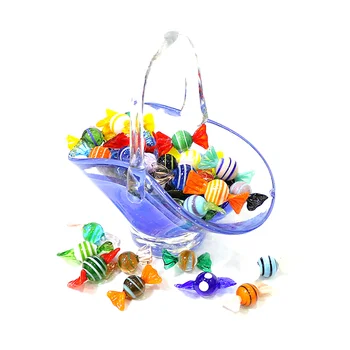 6pcs Нов сладък мини стъкло коледни бонбони украшение цветни модни сладкиши за дома хол маса декор фестивал парти услуги