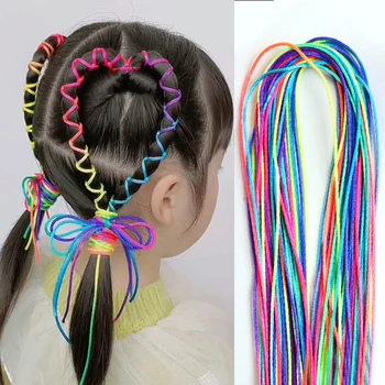 8packs Инструмент за оформяне на коса Копринен шнур коса плетене плетен въже лента за глава бижута дизайн Аксесоари за коса за момичета DIY конска опашка