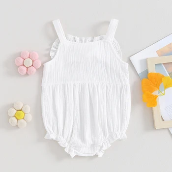 Baby Girl Sleeveless Romper Summer Cute Wings Ruffle Jumpsuit for Newborn Toddler Cute Clothes