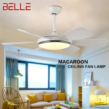 BELLE таван вентилатор LED светлина с дистанционно управление 3 цвята 220V 110V модерен декоративен за стаи трапезария спалня