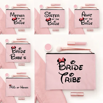 Bride Squad Модел грим чанта Maid на честта подарък за сватба козметични случаи за шаферките подаръци луксозна марка модел портфейл