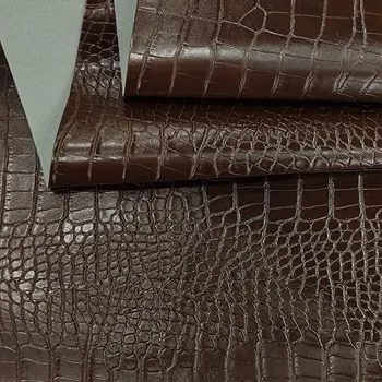 Candy Color Glossy Embossed Crocodile Texture Faux Leather Synthetic Leather Fabric for Wallets Making Sewing Craft Materials