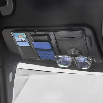 Car Sun Visor чанта за съхранение Multi-джобни очила случай чанта за съхранение цип карта притежателя интериорни аксесоари слънце козирка чанти за съхранение