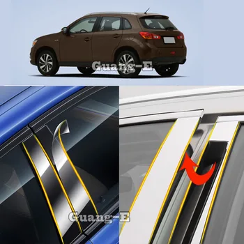Car TPU / гланцово огледало стълб пост капак за Mitsubishi ASX 2013 2014 2015 2016 2017 2018 2019-2023 Стикер за прозорец на вратата 6бр