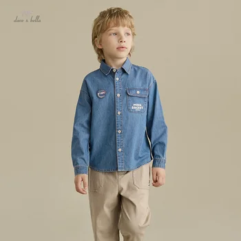 Dave Bella Kids' Children's Boy's Shirt Tops 2023 New Autumn Long Sleeves Cotton Cool Comfortable Sport Outdoor Sport DK3236835