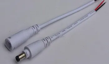 DC5.5mm челно съединение 2-ядрен мъжки и женски челен щепсел LED лампа челен щепсел тел конектор чист меден захранващ кабел 10бр.