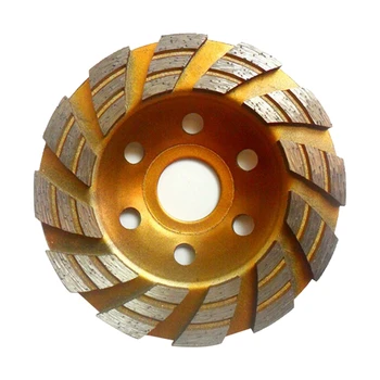 Diamond Ъглошлайф Шлифовъчен диск 100Mm цимент камък бетон купа шлифовъчен диск режещ диск инструмент лесно инсталиране жълт