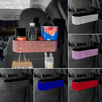 Fashion Diamond столче за кола обратно съхранение кутия организатор вода чаша хартия притежателя за напитки багажник Bling кола аксесоари за жена