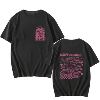 Harrys House Любов на турне Мъжки / женски ризи за печат 100% памучна тениска Kawaii / прекрасни комични върхове Естетическо облекло с къс ръкав