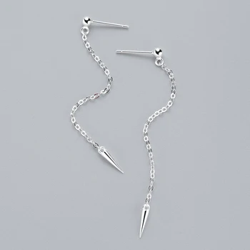 INZATT Real 925 стерлинги сребърна верига пискюл капка обеци за модни жени фини бижута минималистични аксесоари