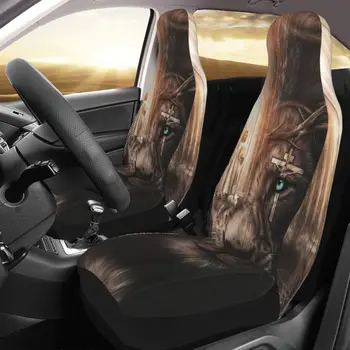 Jesus Lion Столче за кола Cover Персонализиран печат Универсален преден протектор Аксесоари Комплект възглавници