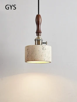 Led висулка лампа камък ретро полилей японски античен стил светлина малка спалня нощно осветление E27 крушка сменяем дом