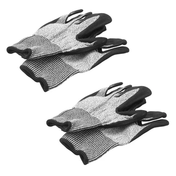 Level 5 Cut устойчиви ръкавици 3D комфорт Stretch Fit, издръжлив Power Grip пяна нитрил, Smart Touch, сив 2 чифт (L)