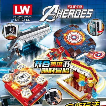 Lw2144 градивни блокове Marvel Avengers Iron Man America Man Man Assembled Diy Storage Box Display Child Boy Toy Birthday Gift