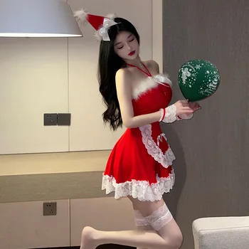 Meizhilan секси бельо, прислужница облекло, OL принцеса рокля, няма нужда да се премахне униформа, Коледа комплект с изкушение и страст.