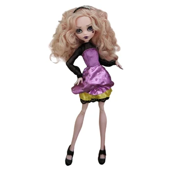 NK Чудовище високо кукла дрехи ръчно изработени облекло меки лилаво дантела рокля парти пола кукла облекло някога след високо кукла дрехи