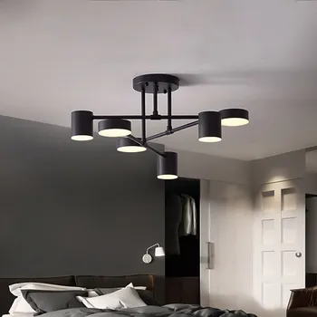 Nordic LED полилей Multi глави въртящо се желязо вътрешно осветление за хол спалня проучване трапезария хотел лоби осветително тяло