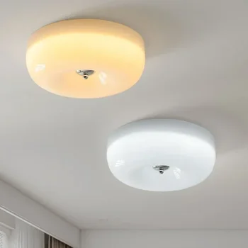 Nordic LED таван светлина минималистичен бял/бежов лампа спалня хол ресторант проучване фоайе дома интериор декорация тела