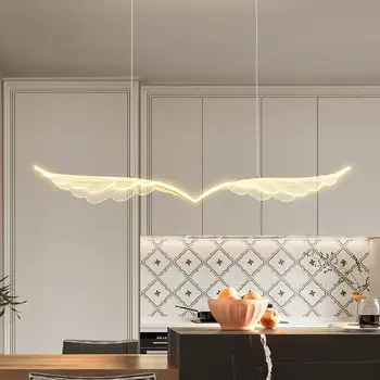 Nordic Modern Creative Angel Wings Полилей Луксозно изкуство Начало крило дизайн Led лампа за маса за хранене Ресторант висулка осветление