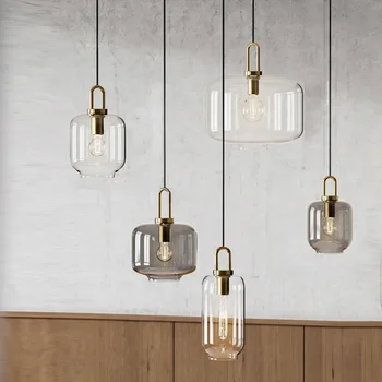 Nordic стъкло висулка светлина LED полилеи дизайн декор висящи осветителни тела за модерна спалня осветително тяло окачване лампа
