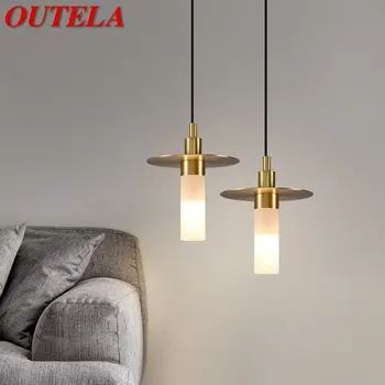 OUTELA Модерна месингова висулка висяща светлина LED Nordic просто творческа лампа за полилей за домашна трапезария спалня бар