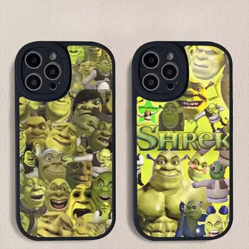 S-Shrek филм телефон случай за iPhone 14 13 12 11 Pro X Pro MAX 7 8 плюс обектив защитна кожа мек заден капак