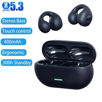 T75 Щипка за уши Bluetooth слушалки Слушалки с костна проводимост Безжични слушалки за уши 3D съраунд стерео бас спортни слушалки с микрофон