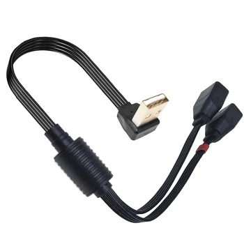 USB 2.0 към 1 мъжки 2 женски двоен USB хъб за данни, захранващ адаптер и разпределител, USB захранващ кабел, удължителен кабел 30CM 40CM