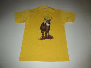 Vintage 1983 Jerzees LSJ Sportswear Deer Buck T Shirt Sz L Wildlife Animals Stag