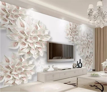 wellyu Персонализиран тапет papel de parede 3d релефни кала цвете TV фон стенни хартии домашен декор papel pintado behang