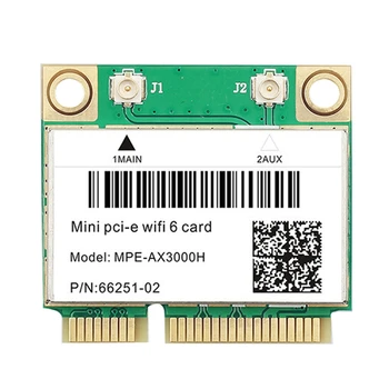 Wifi 6E AX3000H Зелена безжична мрежова карта BT 5.2 За мини PCIE Wi-Fi адаптер за настолен компютър / лаптоп Win10