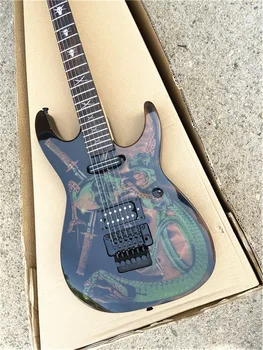 Висококачествен стикер двойно разклащане електрическа китара черни аксесоари Розово дърво грифа безплатна доставка