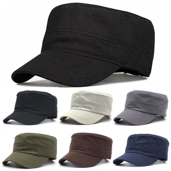 Висококачествени регулируеми обикновени капачки за жени мъже реколта армия военни кадет стил шапка дишаща слънце защитни случайни капачка