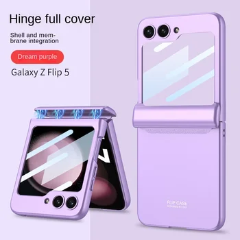 Галванопластика защита от падане телефон случай за Samsung Galaxy Z Flip 5 Flip5 5G панта защита против капка твърд капак
