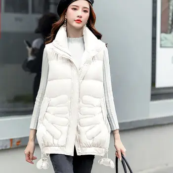 Жена женски щанд яка зимно палто жилетка дрехи без ръкави жилетка памук подплатени буферни надолу яке жилетки G670