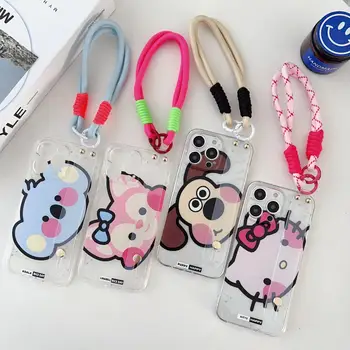 За Huawei Y9 Y7 Y6 Y5 Y8P Y9Prime Y9s Y7A Y90 Y70 Y5P Y6P Y61 Голям Face Kitty Case Държач за каишка за китка
