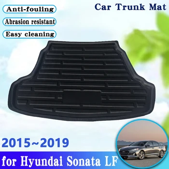 За Hyundai Sonata LF 2015 Аксесоари 2016 2017 2018 2019 Подови стелки за багажника на автомобила Водоустойчив багажник товарен лайнер килим за съхранение подложка
