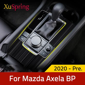За Mazda3 Mazda 3 Axela 2019-2021 BP LHD Car Gear Shift Box Централен контролен панел Cover стикер Trim ленти Гарнитура Стайлинг